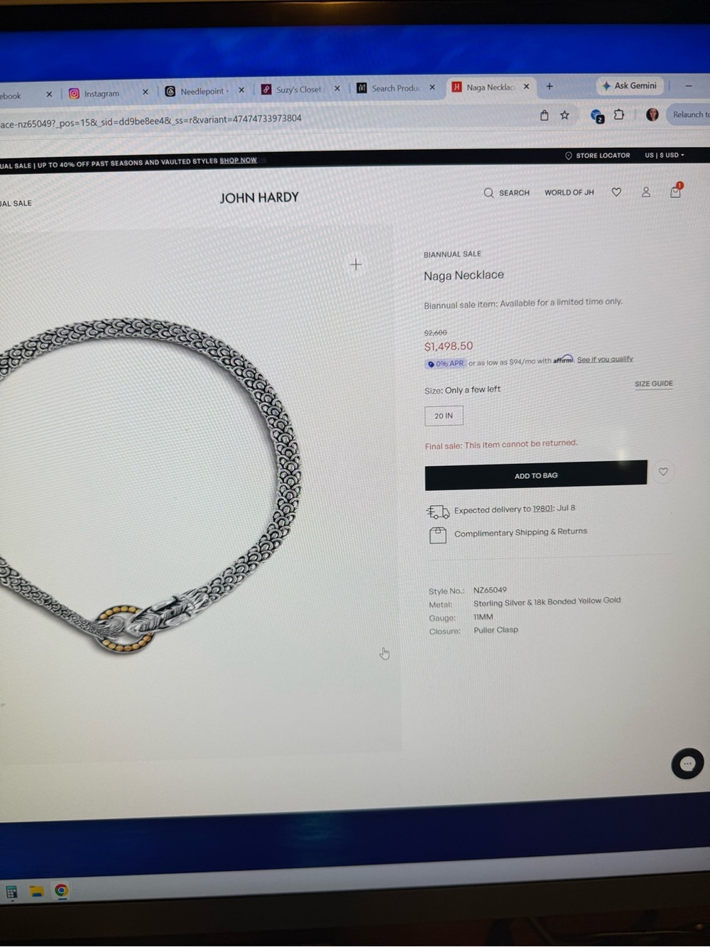 John Hardy Naga Necklace - dragon - Picture 7 of 7